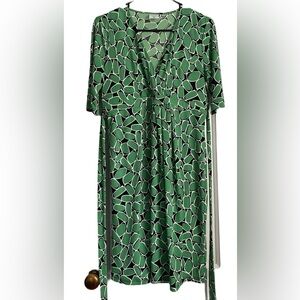 Motherhood Maternity Pullover Short Sleeves V -Neck MIDI Dress, Size: Small